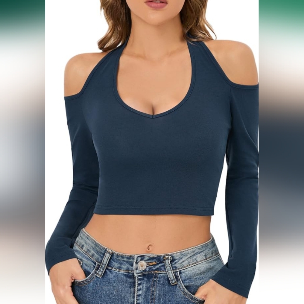 Cold Shoulder Halter Top